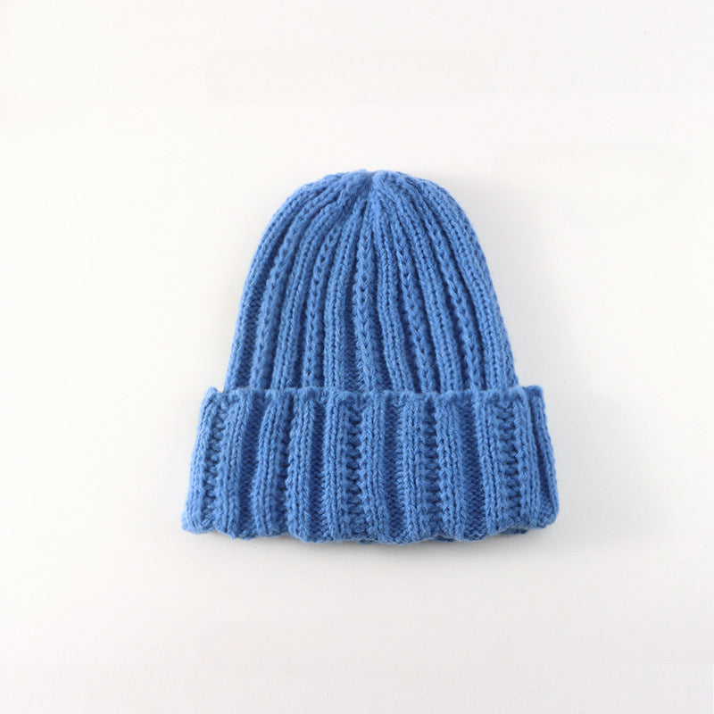 Wholesale 2023 Autumn and Winter Solid Color Knitted Hat Thick Thread Acrylic Wool Hat
