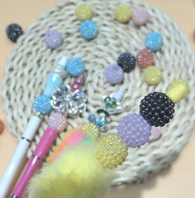 Wholesale Diamond Cute 10pcs Acrylic Bayberry Balls Mixed Color Beads