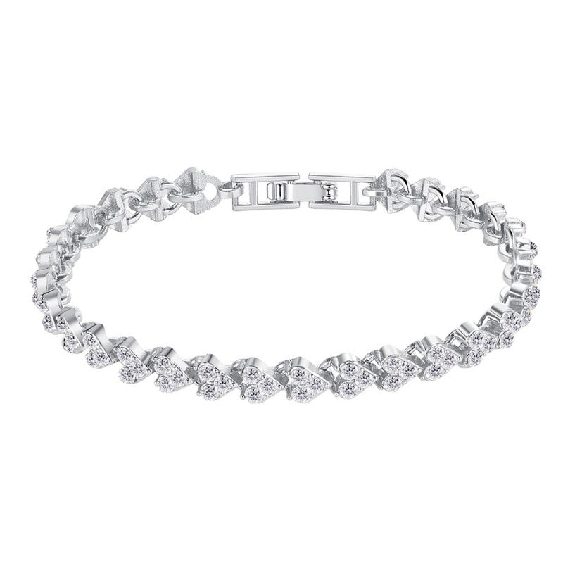 Wholesale Full Diamond Single Row Alloy Bracelets