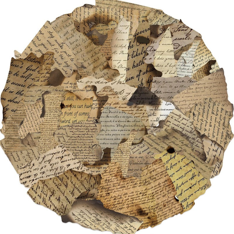 Wholesale 50 Pieces of Retro Burnt English Fragments Graffiti Stickers Personalized Decoration Guitar Notebook Suitcase DIY Waterproof