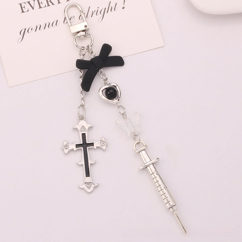 Wholesale Metal Cross Syringe Keychain