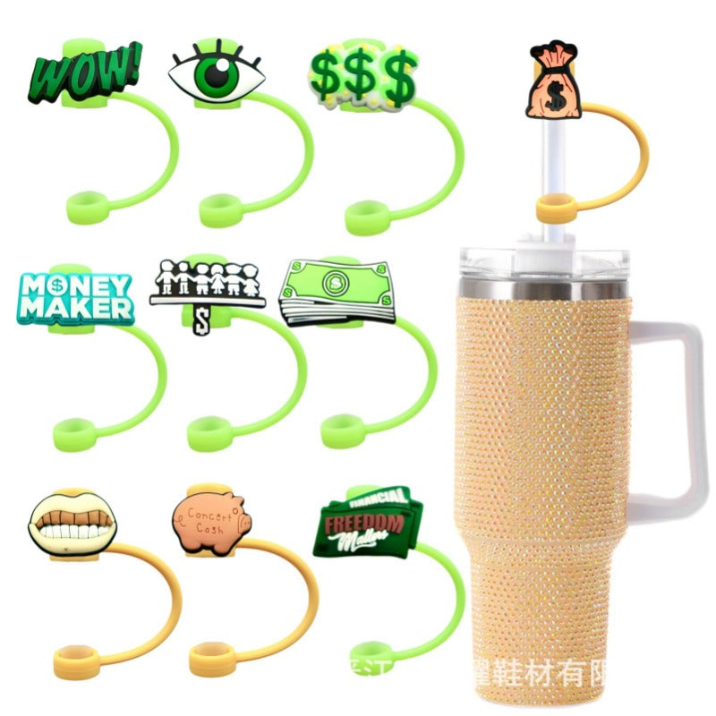 Wholesale 10pcs Cartoon Creative Silicone Dustproof and Spillproof Straw Cover