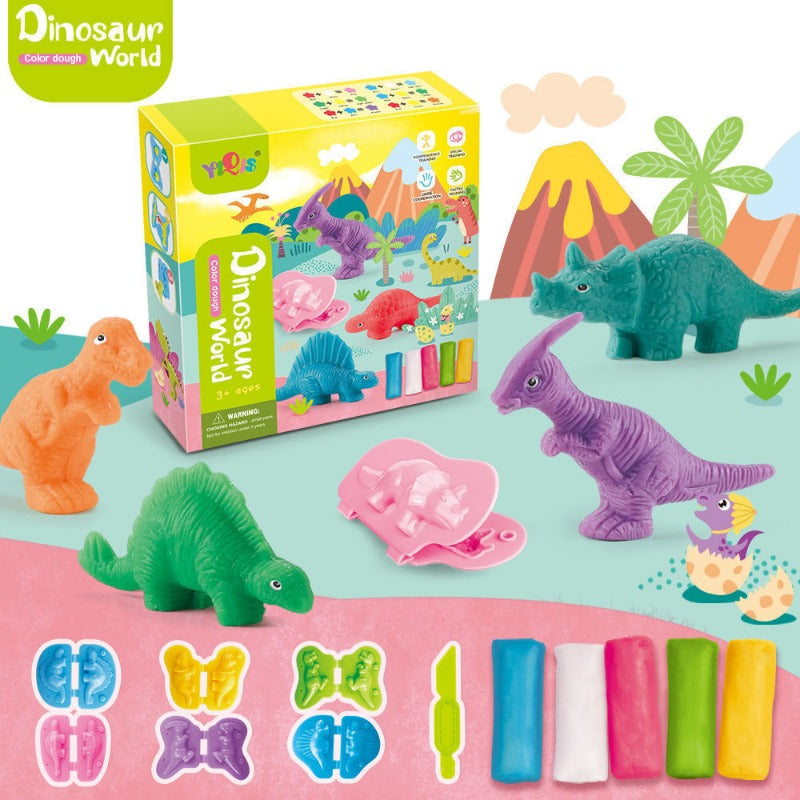 Wholesale Color Clay Toy Set Parent-child Early Education DIY Play House Scene Making Dinosaur Mold