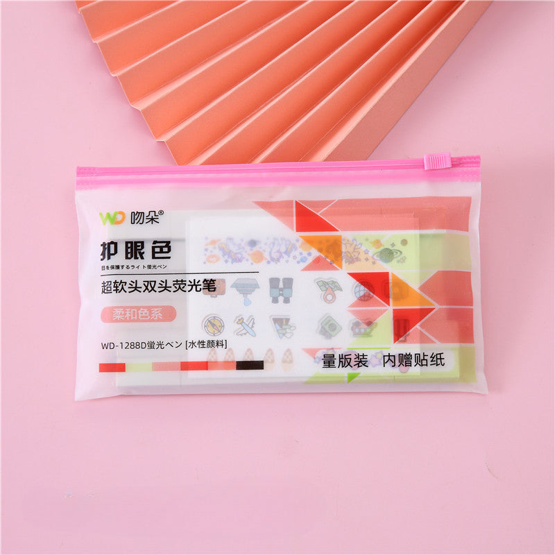 Wholesale Double Ended Plastic Highlighter Set 6pcs