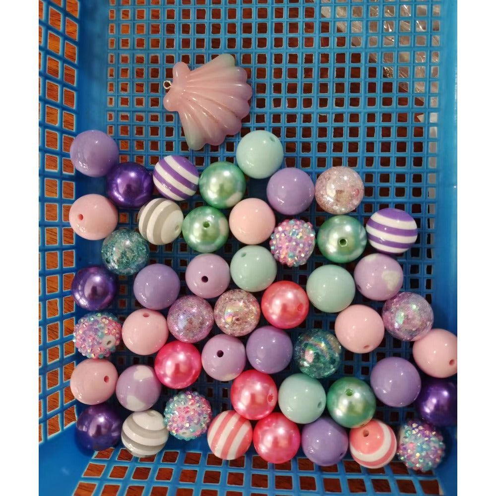 Wholesale 50pcs 20mm Acrylic Purple Series Assorted Mixed Color Beads