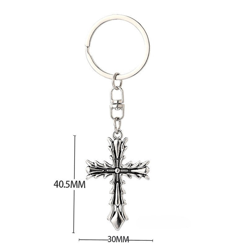 Cross de acero inoxidable al por mayor de espinas llavero