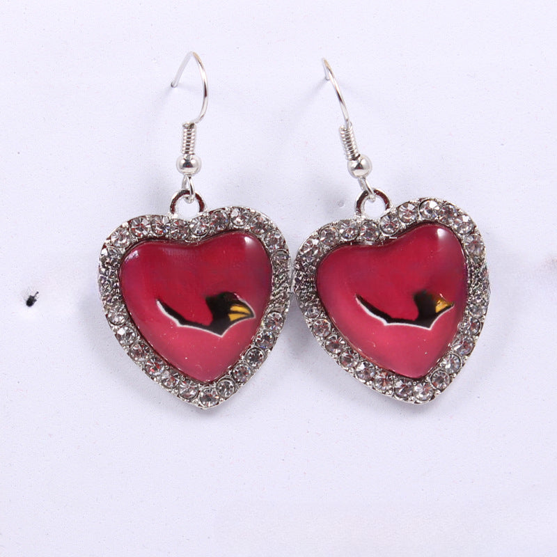 Wholesale Diamond Peach Dot  Logo Earrings