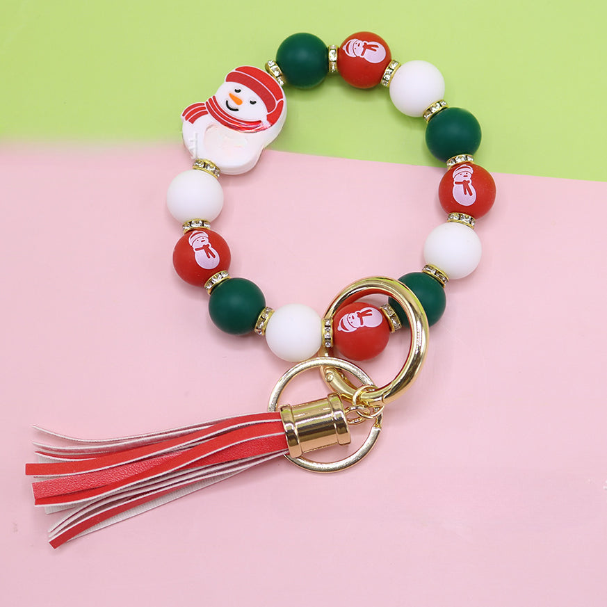 Wholesale Christmas Silicone Bracelet Keychain