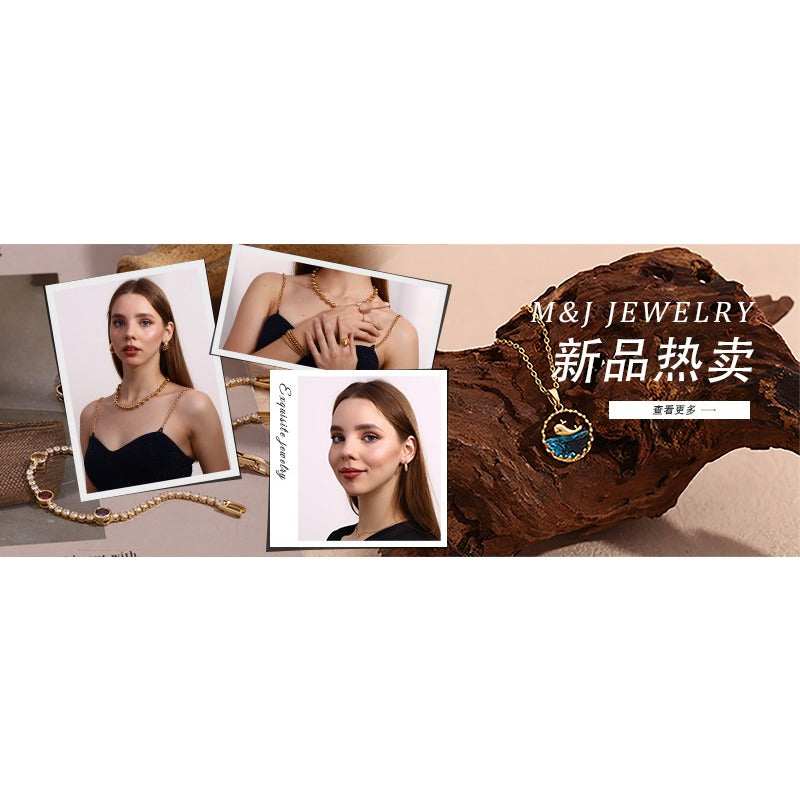 Wholesale Fashion Design Light Luxury Temperament Stainless Steel 18K Plated Mini Double-layer Zirconium Stud Earrings