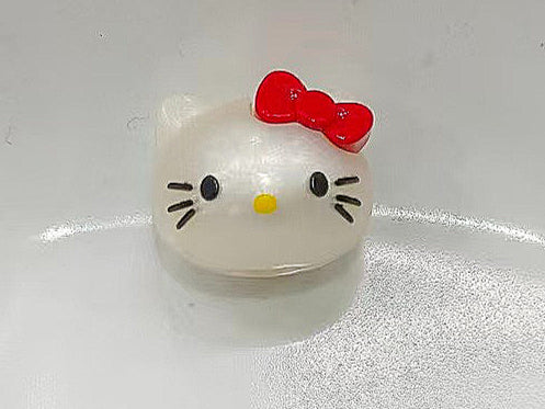 Wholesale 10pcs 3D Cute Pink and Red Cats Silicone Beads  DIY Beads