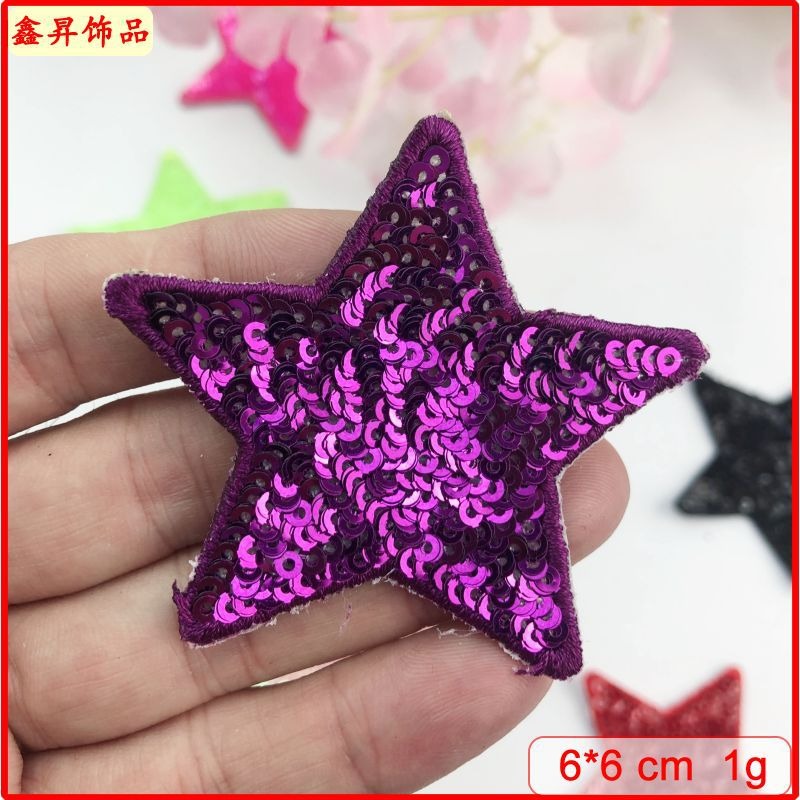 Wholesale Love Star Towel Embroidered Bead Sequin Cloth Stickers Badge Chest Badge Patch FS