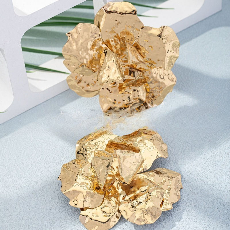 Wholesale Temperament, Oversized Three-dimensional Flowers, Exaggerated High-end Earrings