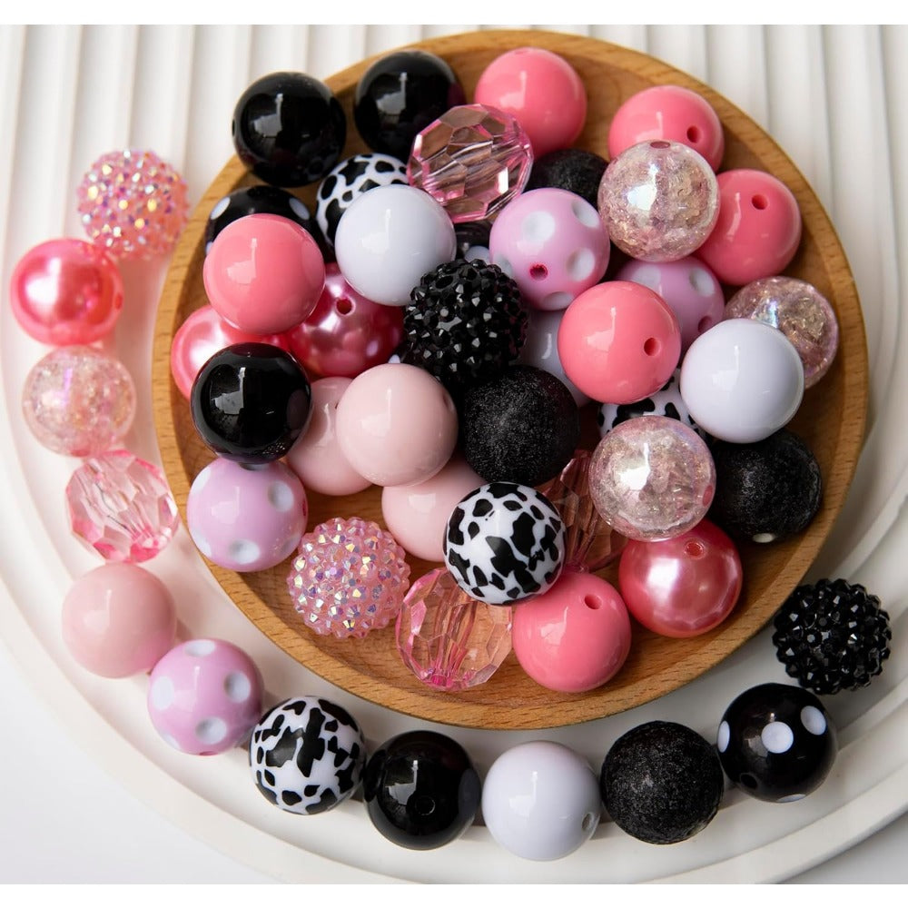 Wholesale Beads for pens, 50pcs 20mm Beads for Beadable Pens Mix, Bubblegum Beads 20mm Bulk, 20 mm Beads for Bead Pens, Large Chunky beads Bubble Gum Beads for Pen Making,  (Mermaid/PurpleBlue)