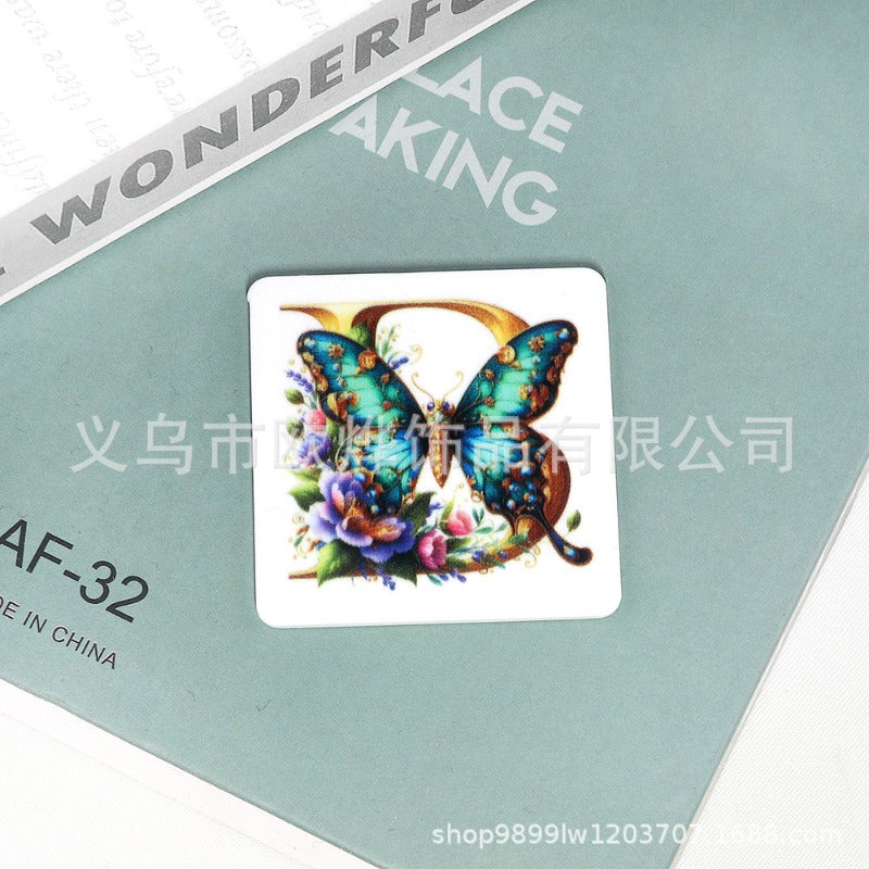 Wholesale 10pcs Cartoon Square Butterfly Personalized Bag FlatBack