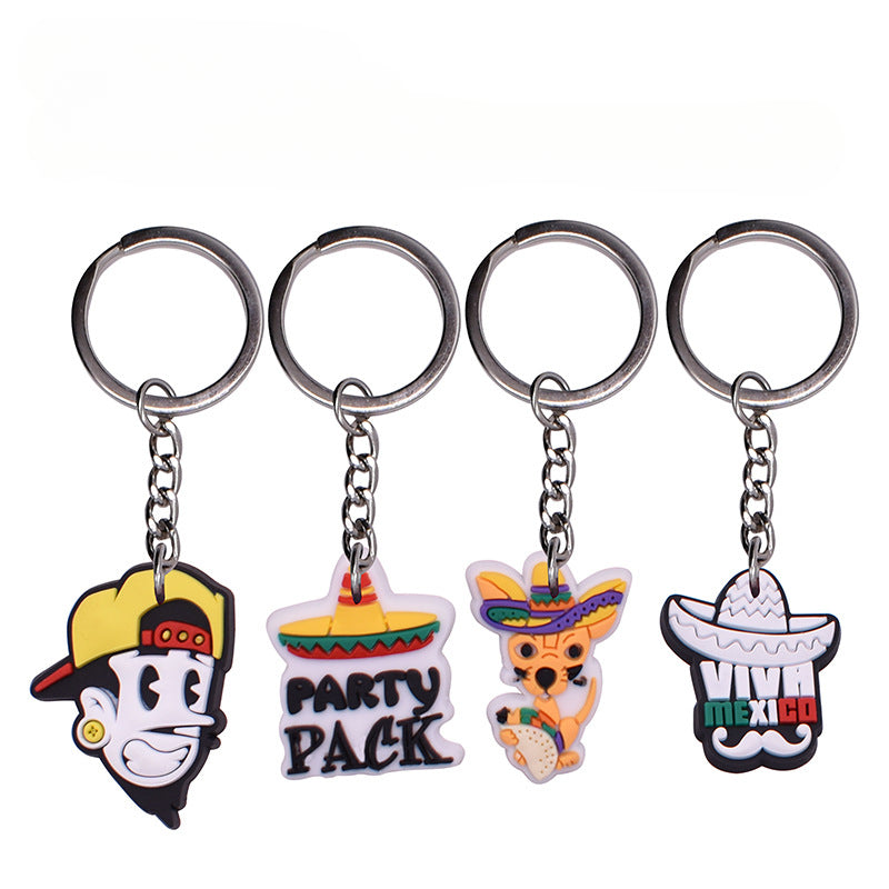 Wholesale 20pcs/pack Mexico Mariachia PVC Keychain