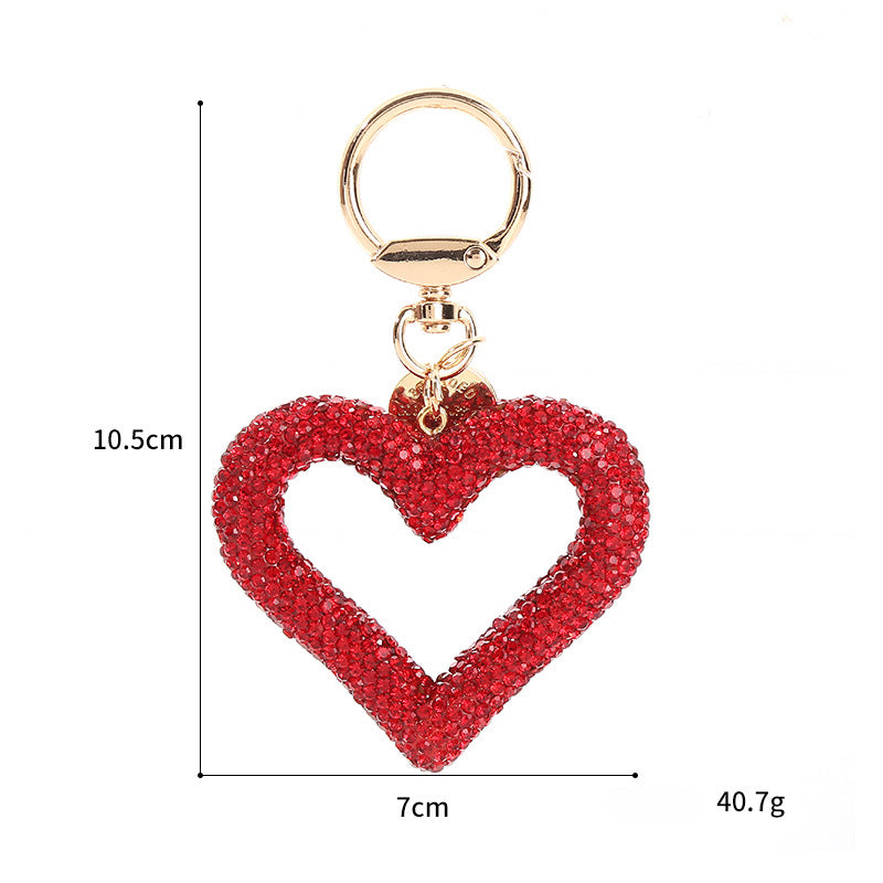Wholesale Hollow Diamond Heart Key Chain