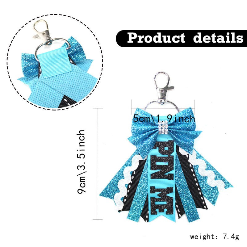 Wholesale 5pcs Teen Cheerleader Bow Lanyard Ribbon Keychains