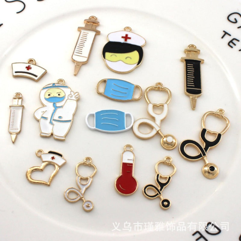 Wholesale 10pcs Doctor Nurse Thermometer Alloy Oil Drop Pendant Diy Pendant