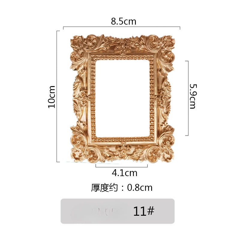 Mini Gold Gold Gold Pequeño fotograma de fotos Decoración de accesorios