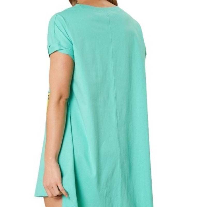 Wholesale Beach Sequin Short Sleeve Loose Casual Dress