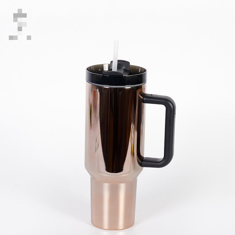 Wholesale Tumbler 40ozUV Electroplated Stainless Steel Straw Handle Ice Cup