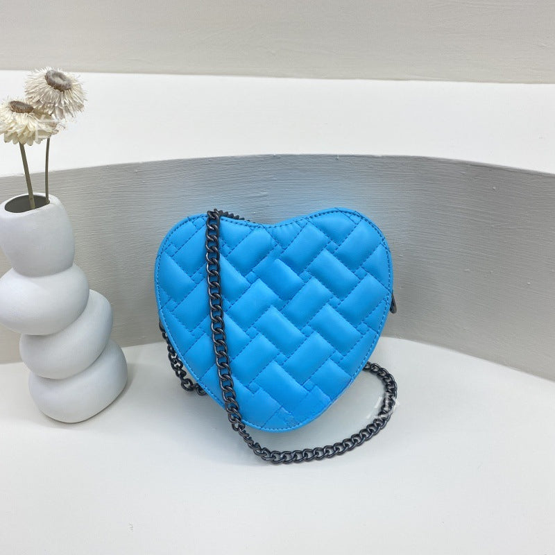 Wholesale PU Chain Diamond Pattern Embroidered Thread Love Bags