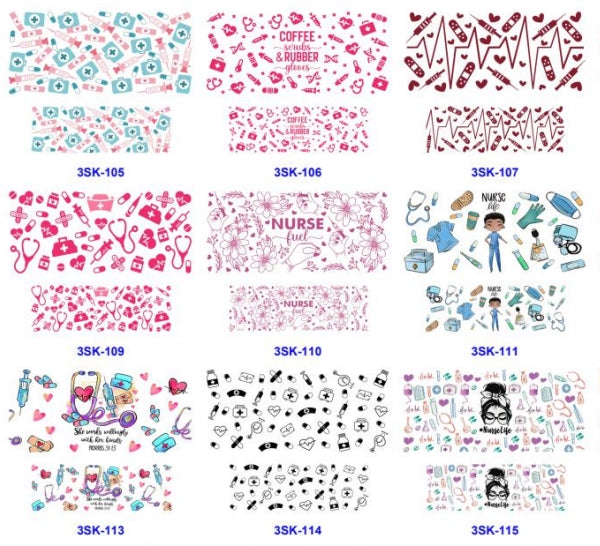 Wholesale 8pcs Hospital Pattern Print  Mini Cup Keychain Sticker