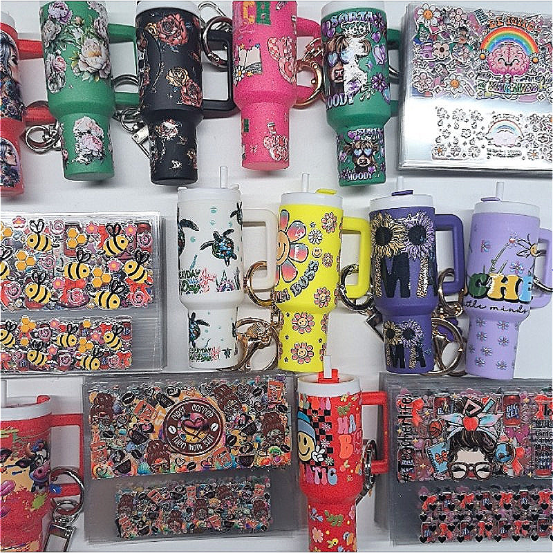 Wholesale Random 20pcs 50pcs 100pcs Cartoon Pattern Mini Travel  Cup Sticker