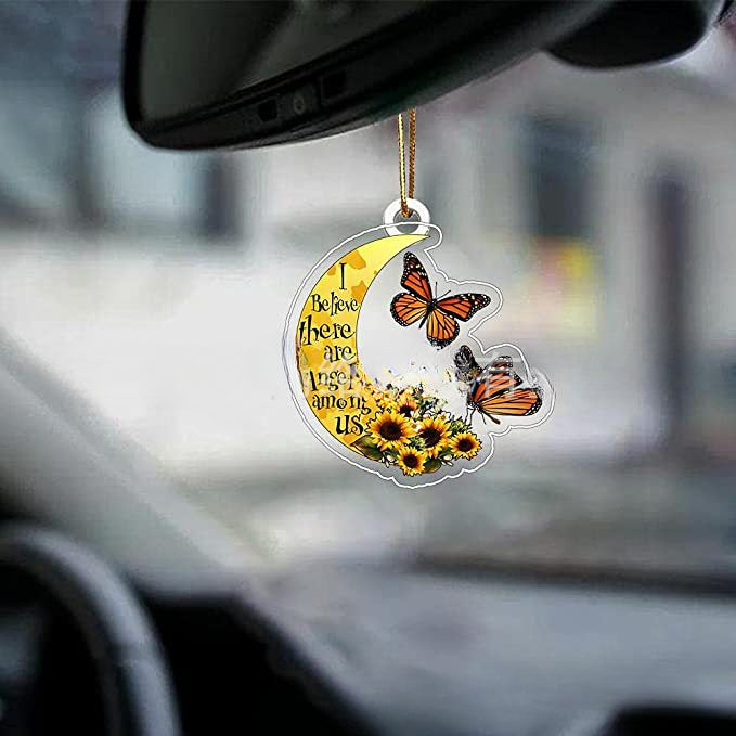 Colgante de espejo retrovisor acrílico acrílico de girasol espejo