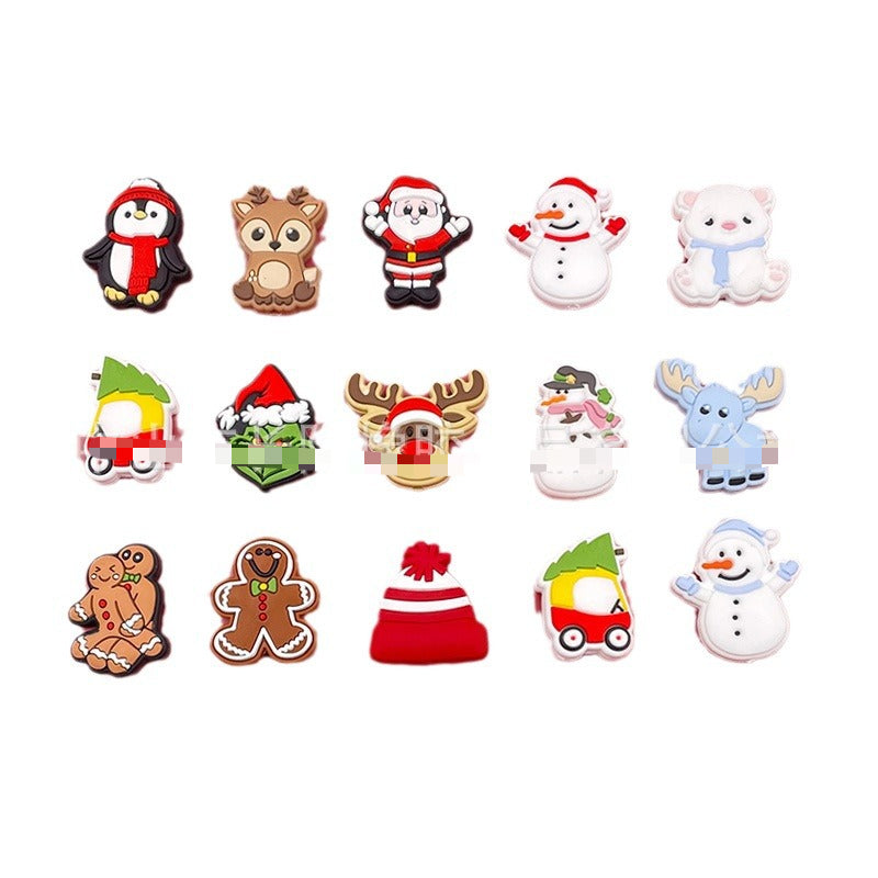 Wholesale 20pcs Thanksgiving Christmas Epoxy Turkey Cartoon Silicone Beads