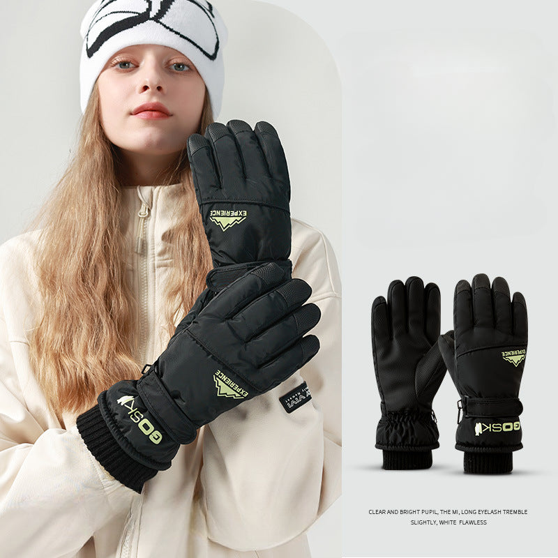 Wholesale Winter Warm and Cold-proof Plus Velvet and Thickened Windproof and Touch Screen Ski Gloves