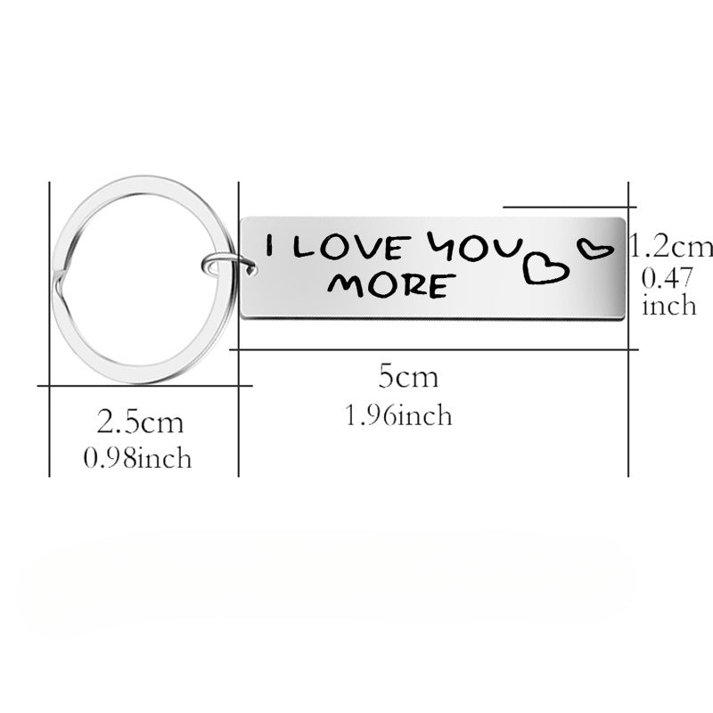 Wholesale I LOVE YOU MORE Stainless Steel Keychain
