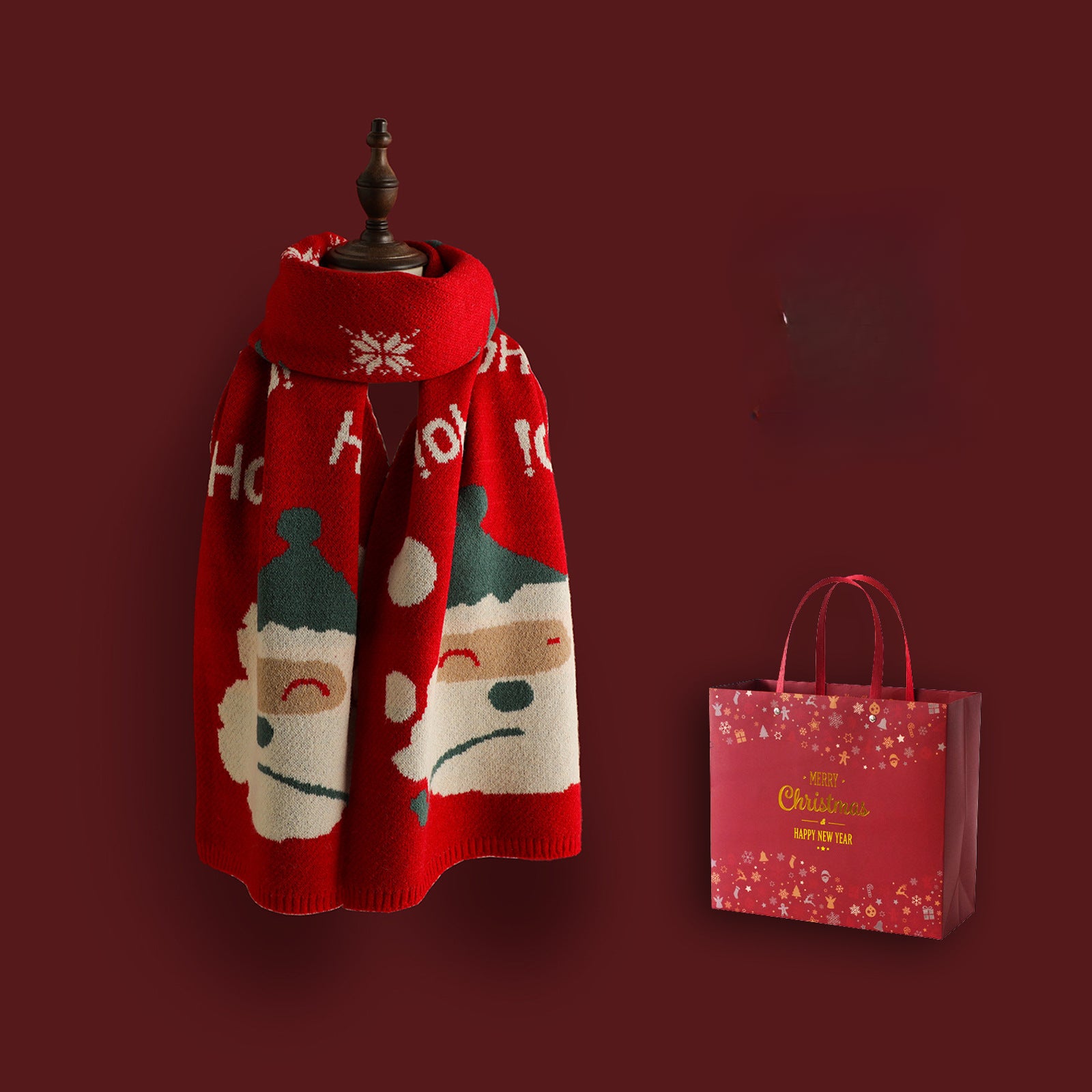 Wholesale Christmas Gifts Red Santa Scarf