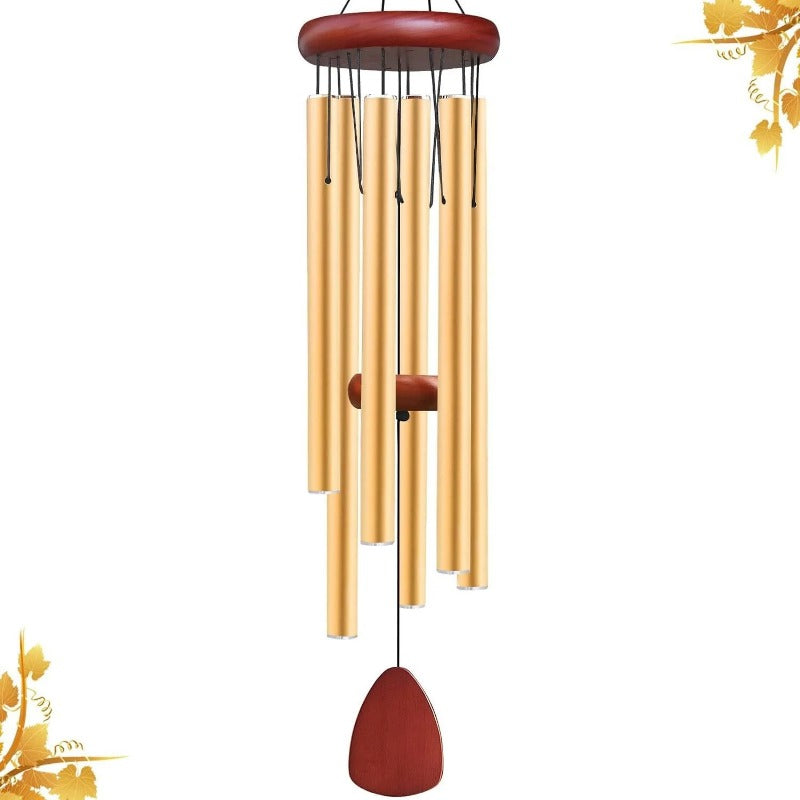 Wholesale Solid Wood Suspended Sound Aluminum Tube Wind Chime Ornaments