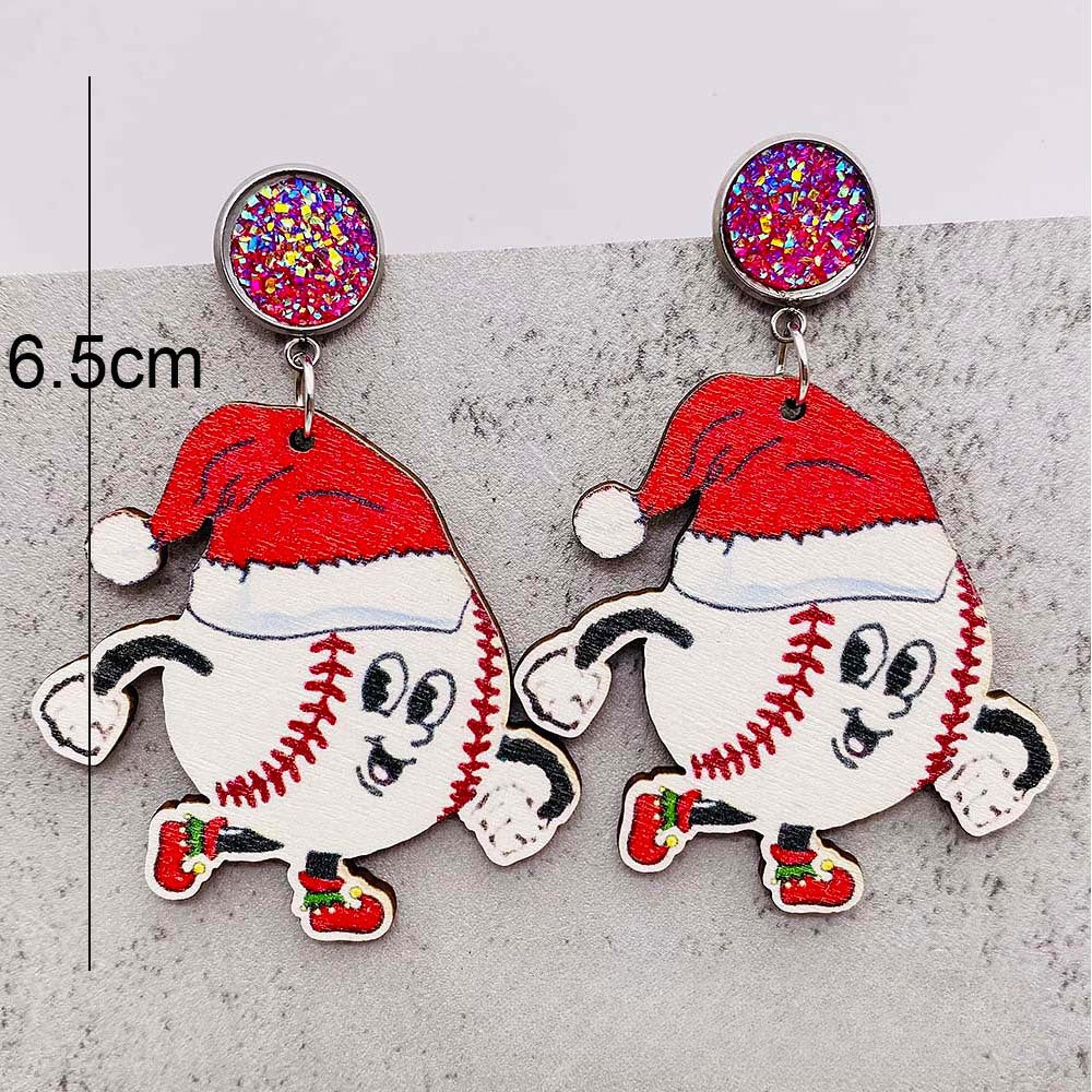 Pendientes de madera de colección de Navidad al por mayor