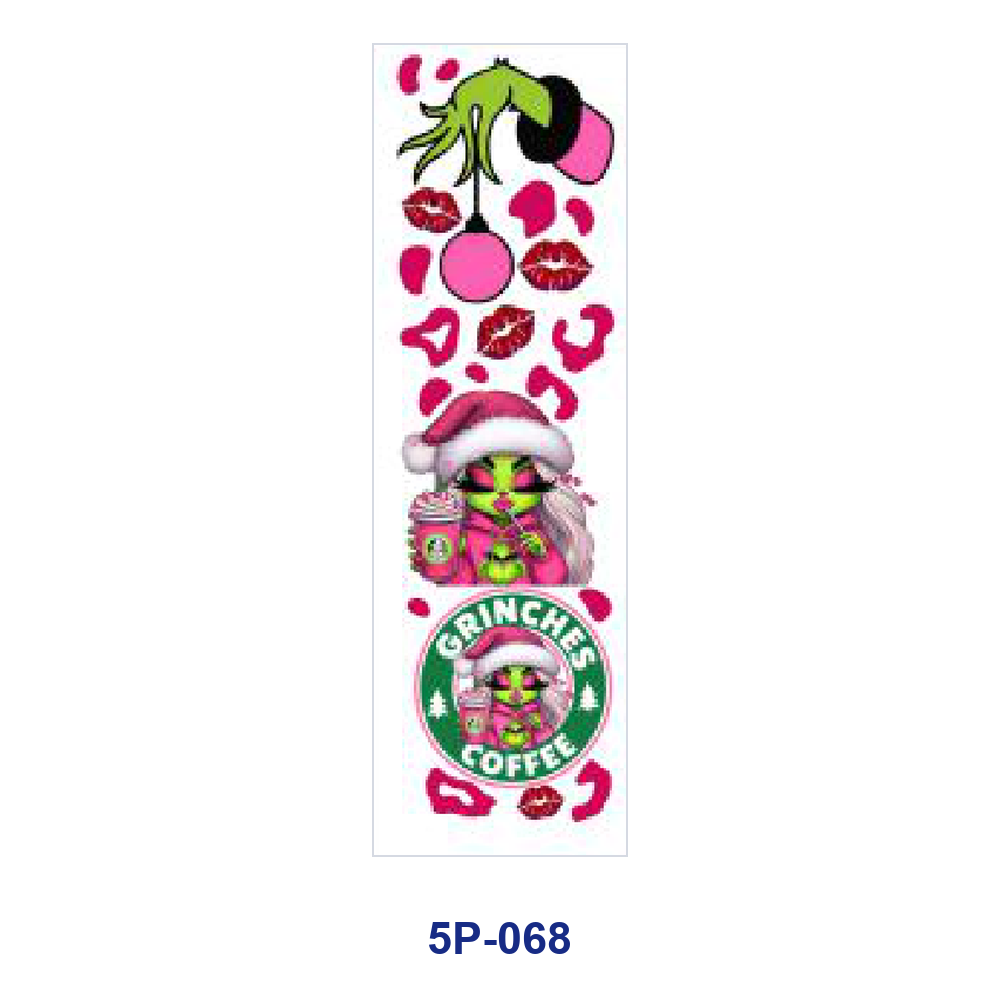 Wholesale 2/ 8/ 16pcs Winter Fashion Girl Coffee Floral Inspirational Phrase Xmas Ornament Print Pen and Bookmark Stickers UV DTF Wraps OLY Exclusive