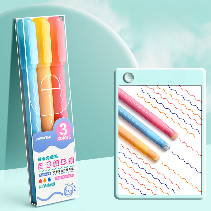 Wholesale Plastic Flower Shape Contour Pen Curve Pen