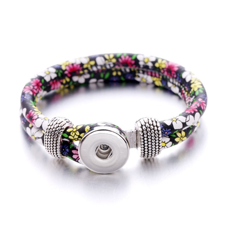 Wholesale Ethnic Style Nusa Leather DIY Snap Bracelet