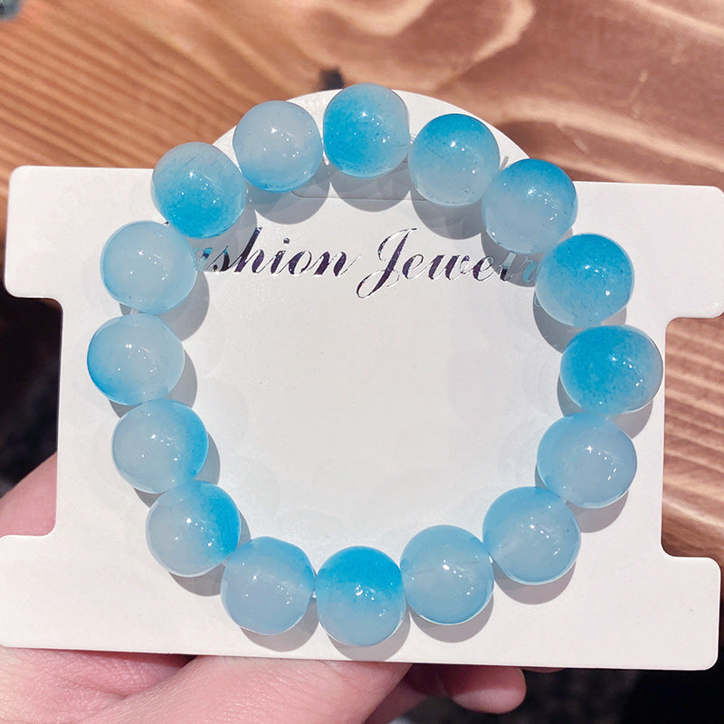 Wholesale Gradient Student Send Girlfriend Glazed Glass Bracelet