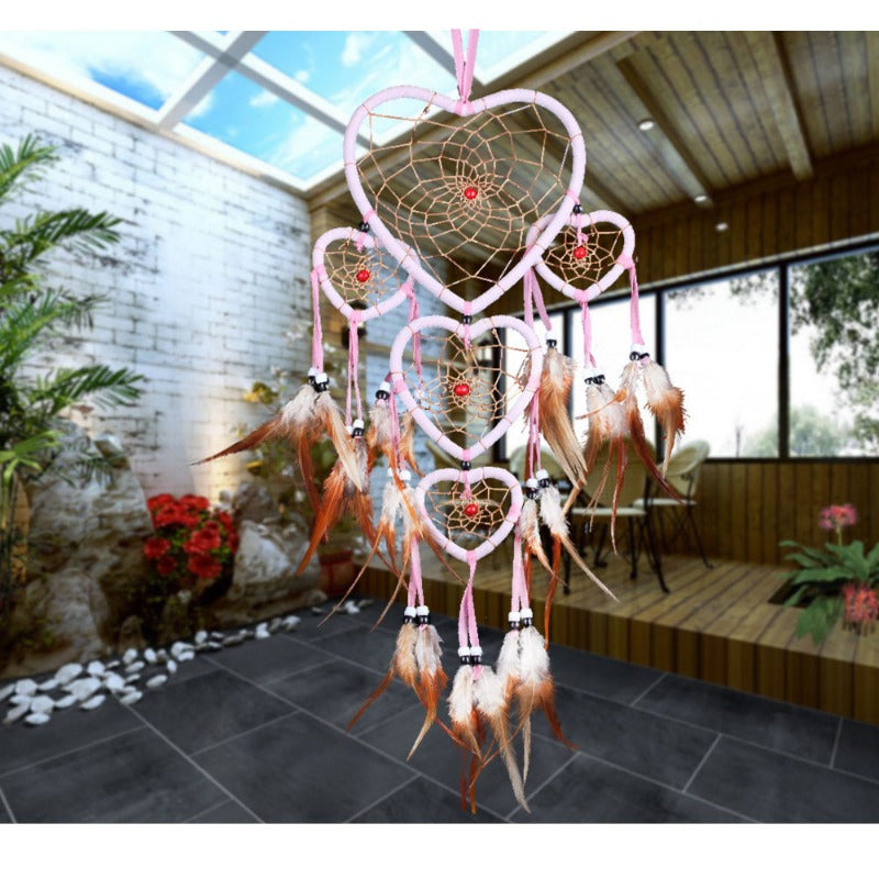 Wholesale Heart Five Rings House Decoration Indian Original Style Dream Catcher