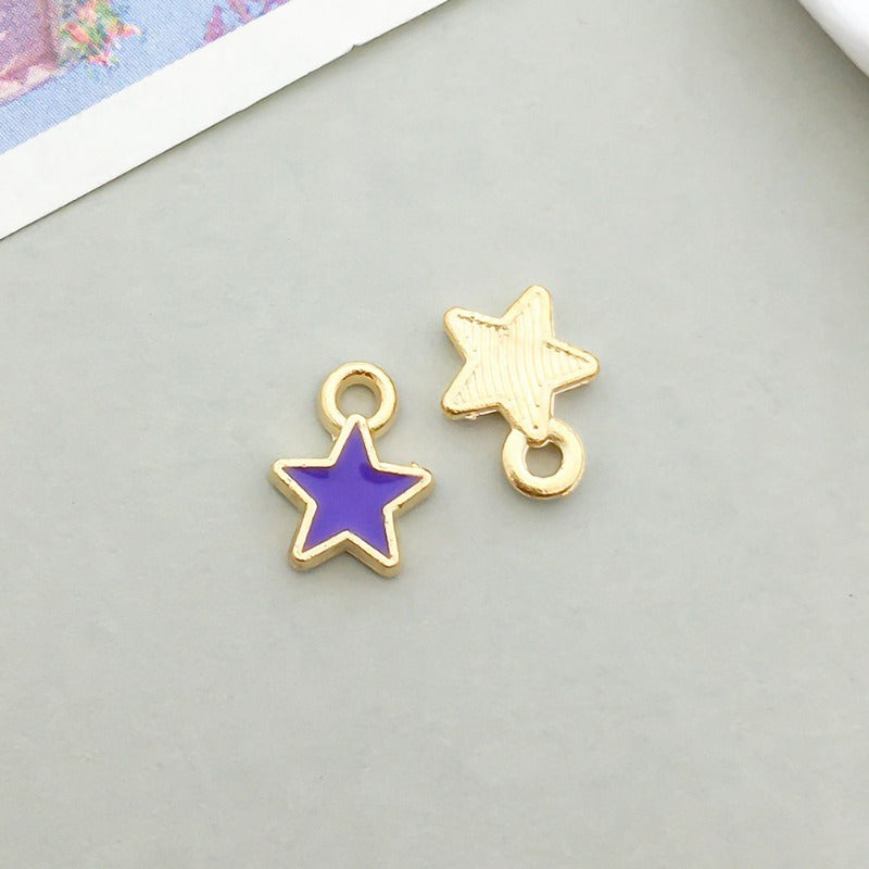 Wholesale Mix 30 Purple Drip Oil Alloy Cute Cartoon Simulation Animal Pendant