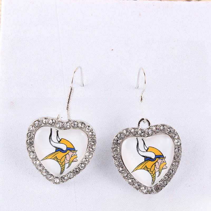 Wholesale Peach Dot Diamond Logo Earrings