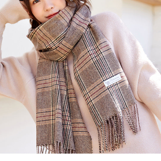 Wholesale Autumn and Winter Thick Plaid Imitation Cashmere Scarf