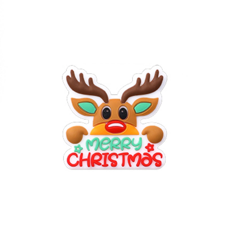 Wholesale 20pcs Cartoon Christmas Series Elk Gloves Christmas Hat Pattern Silicone Beads