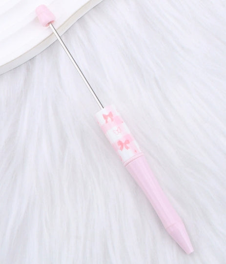 Wholesale DIY Pink Bow Pattern Printed Beaded Pen