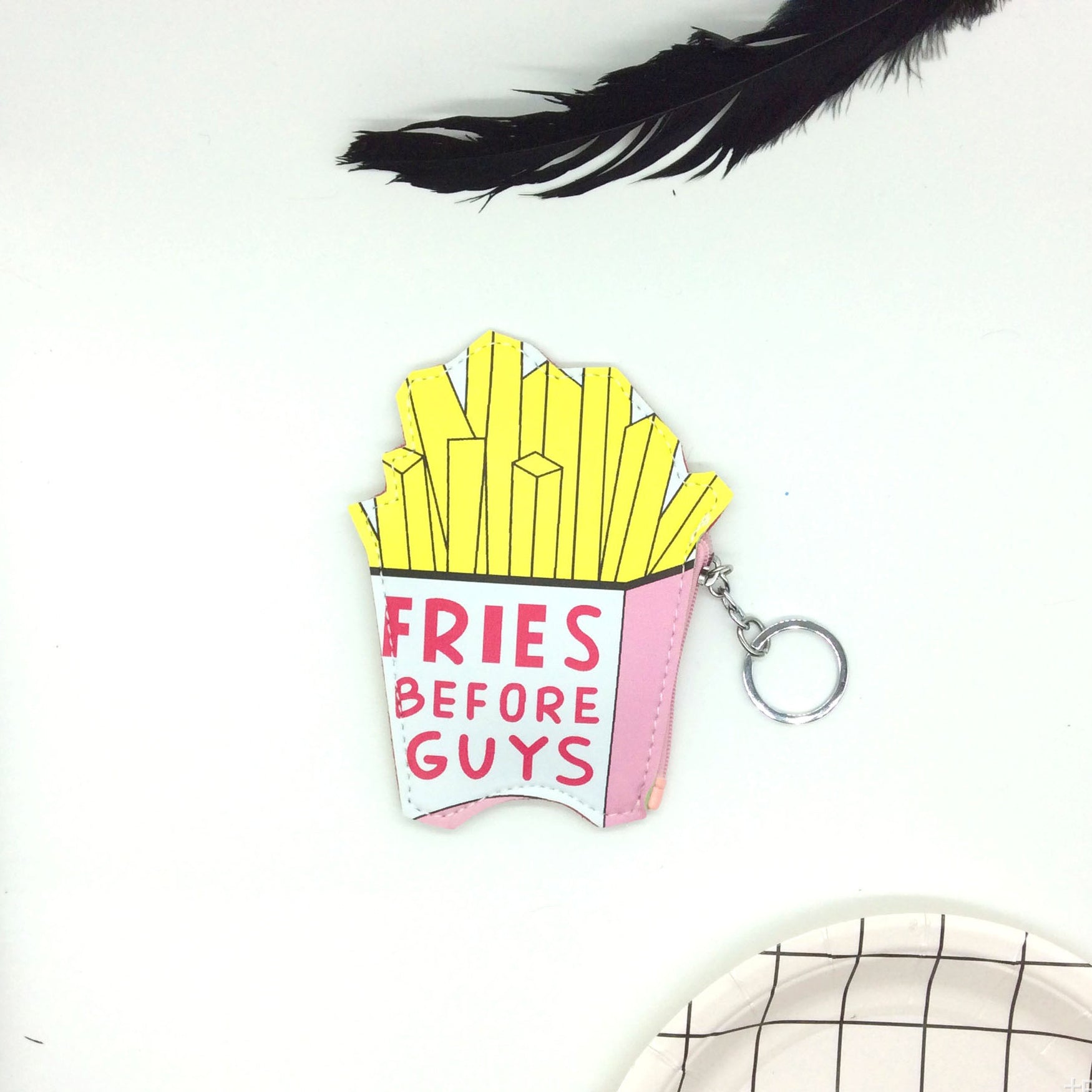 Wholesale PU Cute Chips Swan Diamond Mini Coin Purse Keychain