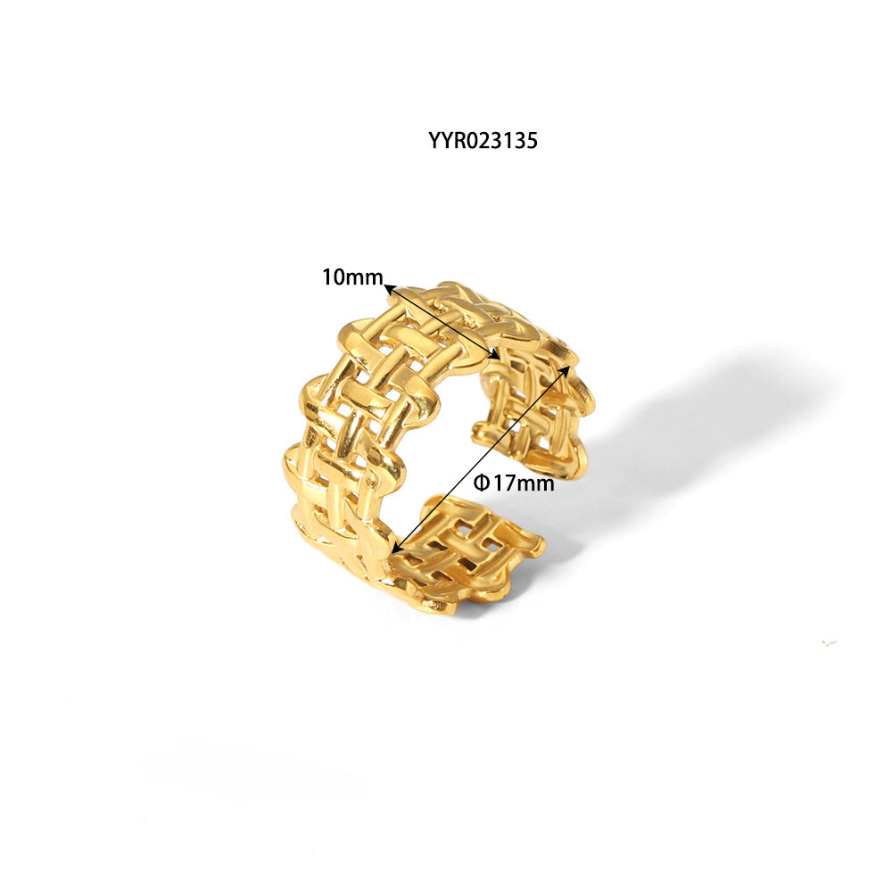 Wholesale Gold Titanium Steel Open Ring