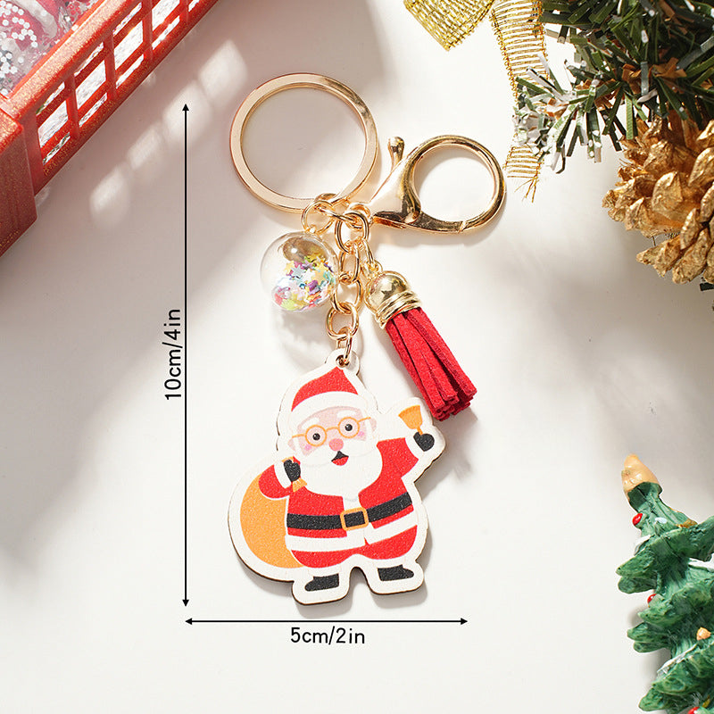 Wholesale Christmas Gift Wooden Cartoon Keychain
