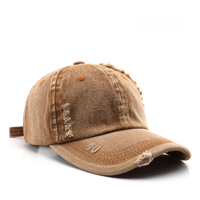 Wholesale Vintage Washed Perforated Solid Shaded Cotton Baseball Hat