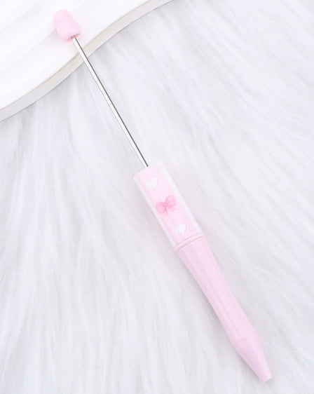 Wholesale DIY Pink Bow Pattern Printed Beaded Pen